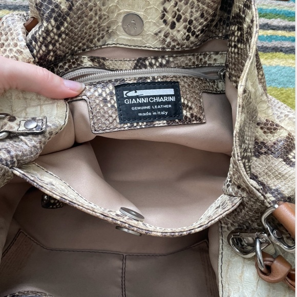 Gianni Chiarini Leather Snake Skin Bag - Picture 2 of 10